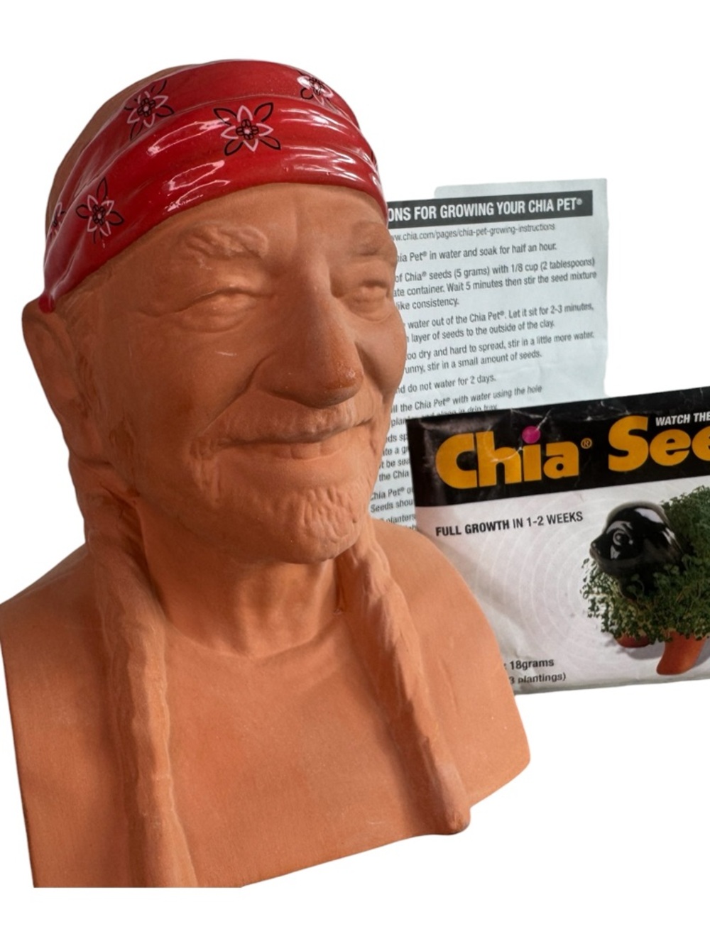Willie Nelson Chia Pet & Herb Planter With Seeds And Instructions Included
